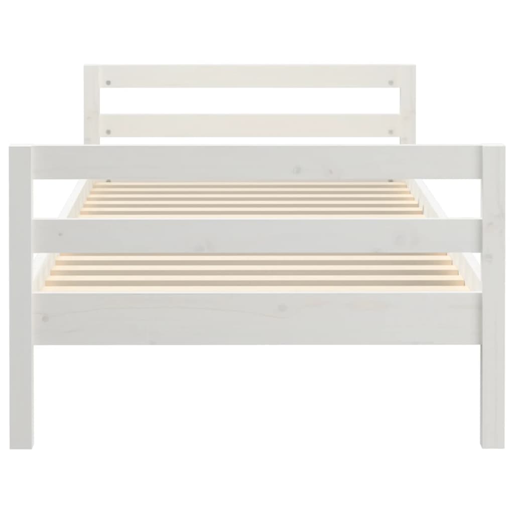 vidaXL Estrutura de cama 90x200 cm madeira de pinho maciça branco