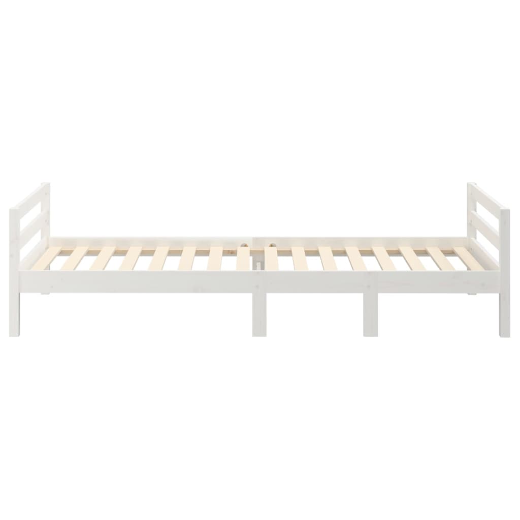 vidaXL Estrutura de cama 90x200 cm madeira de pinho maciça branco