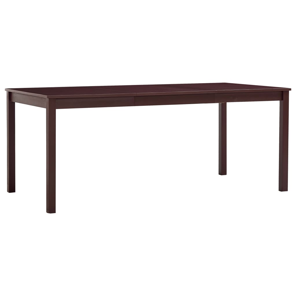 vidaXL Mesa de jantar 180x90x73 cm madeira de pinho castanho-escuro