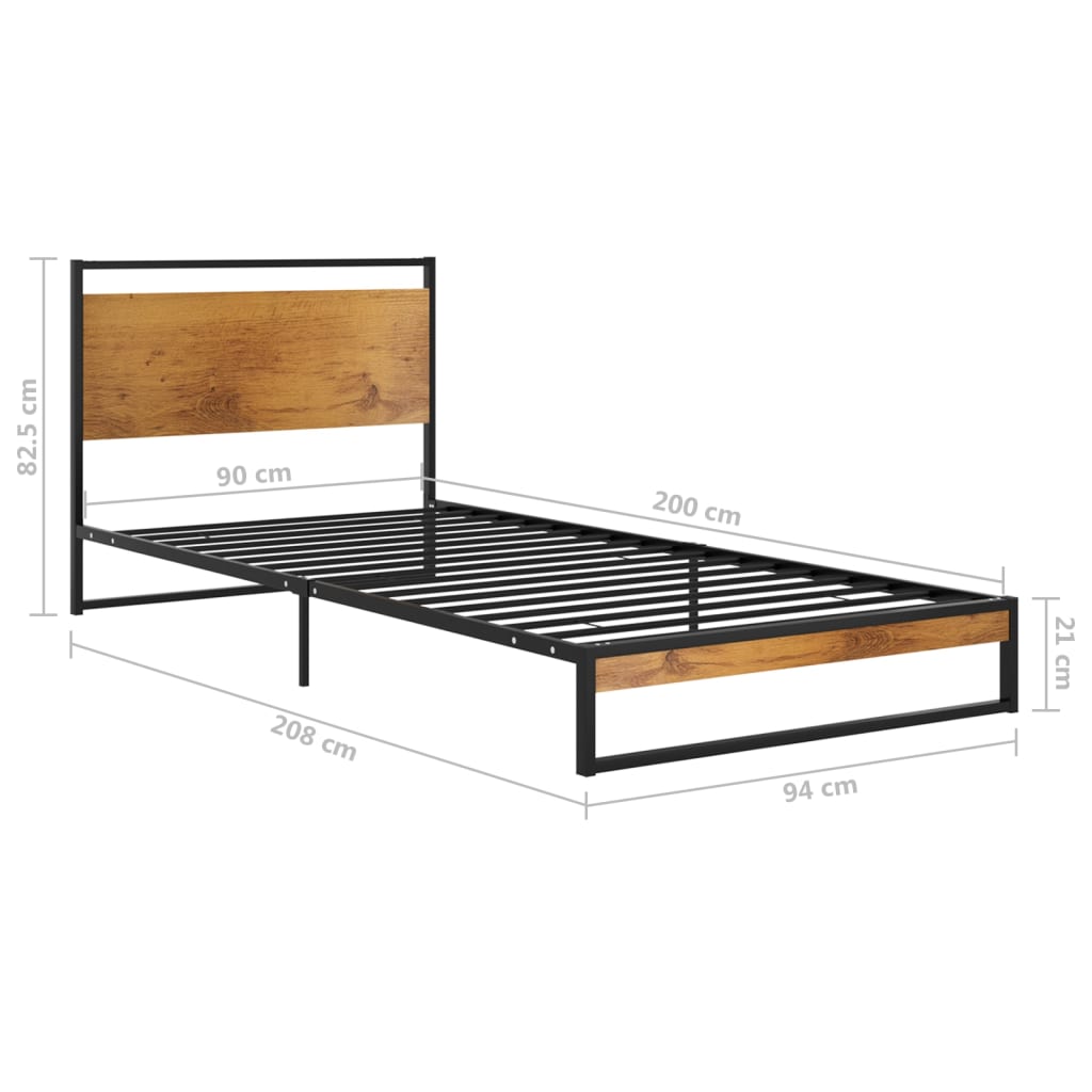 vidaXL Estrutura de cama 90x200 cm metal