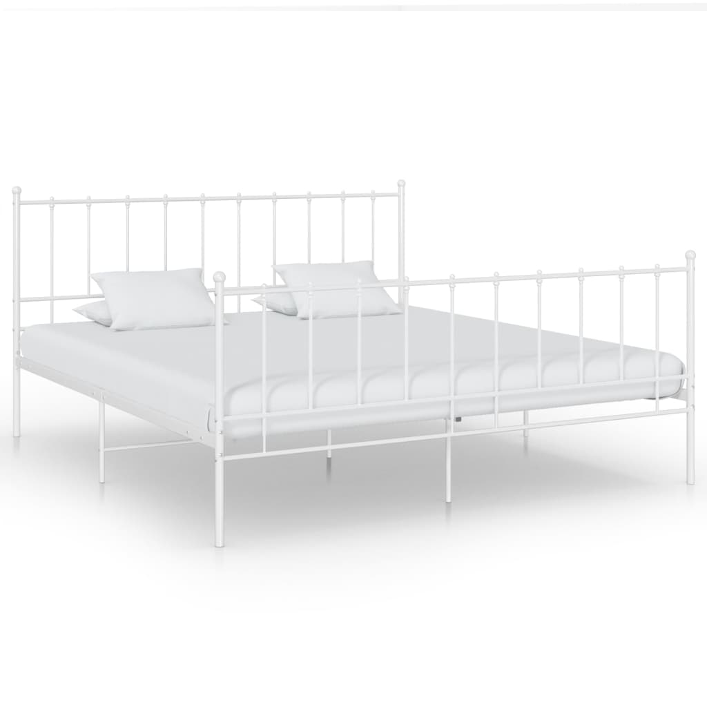 vidaXL Estrutura de cama metal 160x200 cm branco