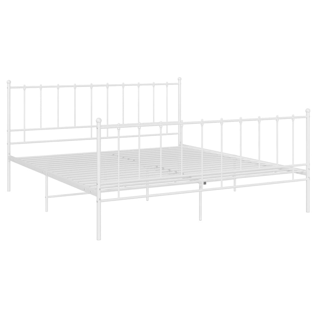 vidaXL Estrutura de cama metal 160x200 cm branco