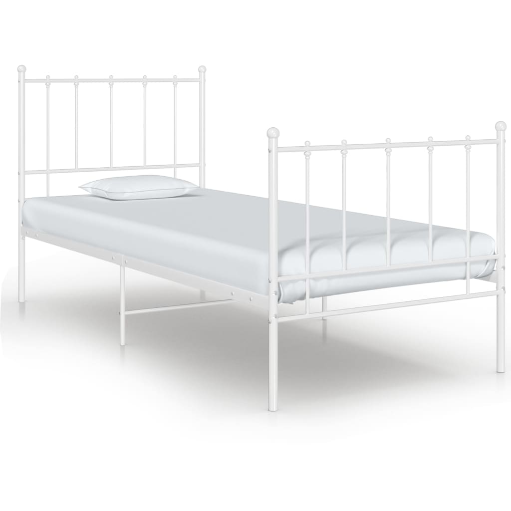 vidaXL Estrutura de cama 100x200 cm metal branco