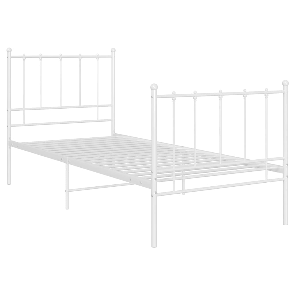 vidaXL Estrutura de cama 100x200 cm metal branco