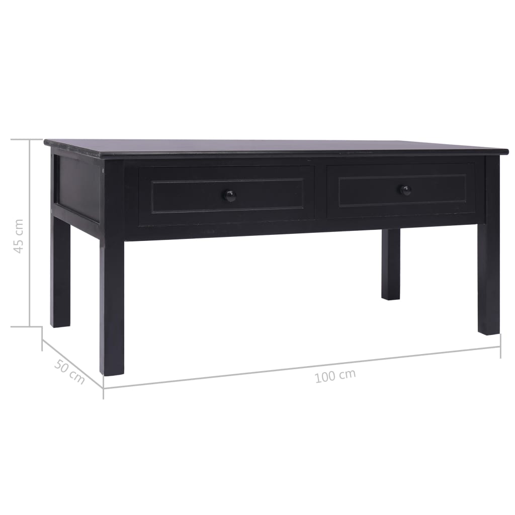 vidaXL Mesa de centro 100x50x45 cm madeira preto