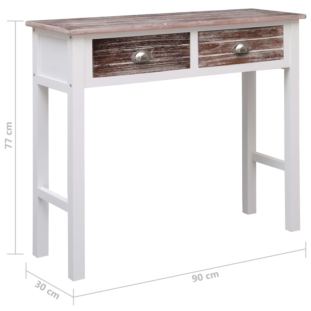 vidaXL Mesa consola 90x30x77 cm madeira castanho