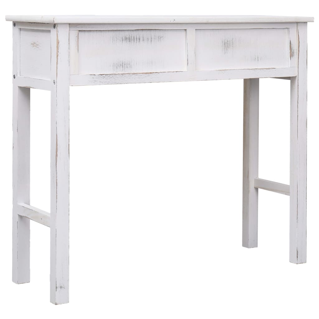 vidaXL Mesa consola 90x30x77 cm madeira branco antigo