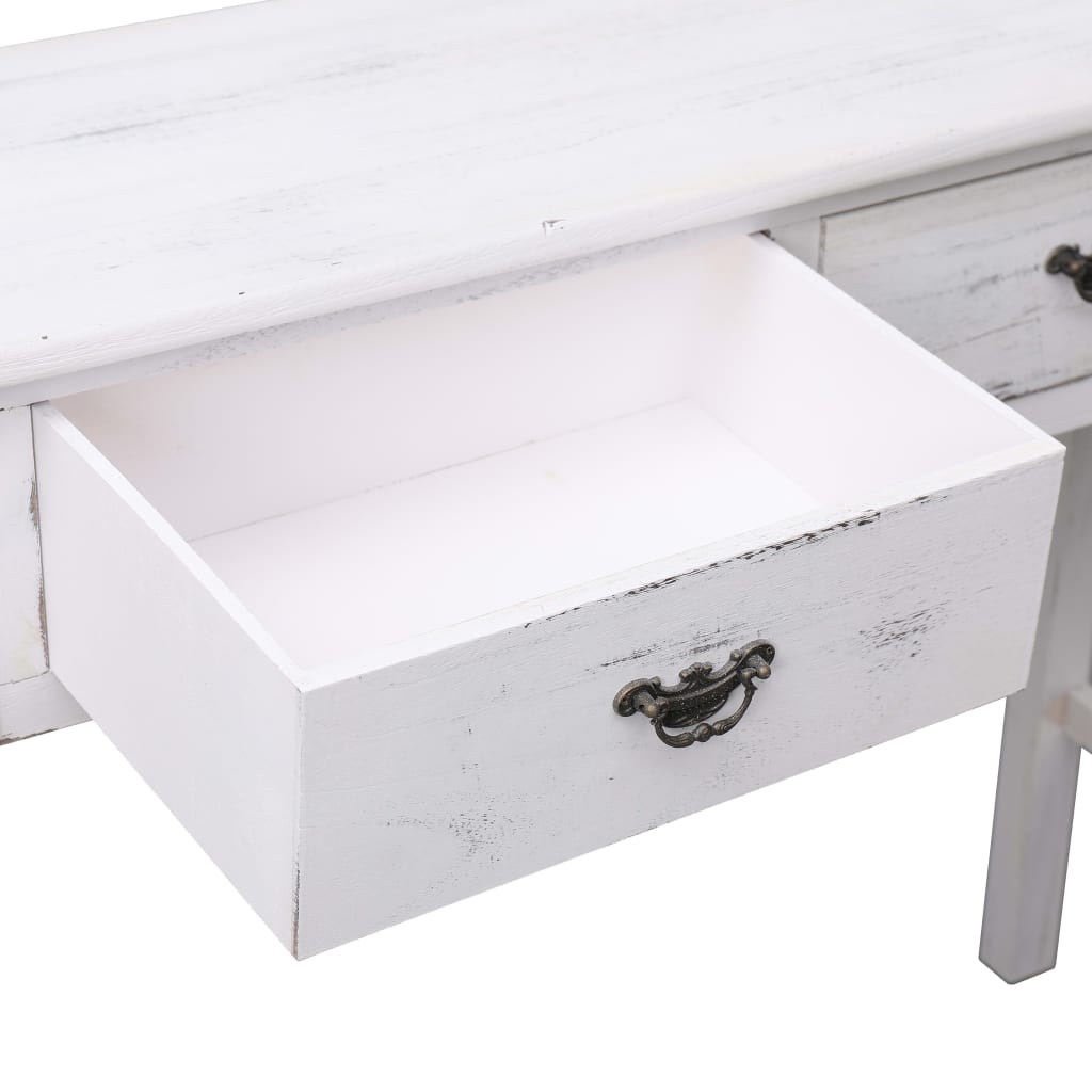 vidaXL Mesa consola 90x30x77 cm madeira branco antigo