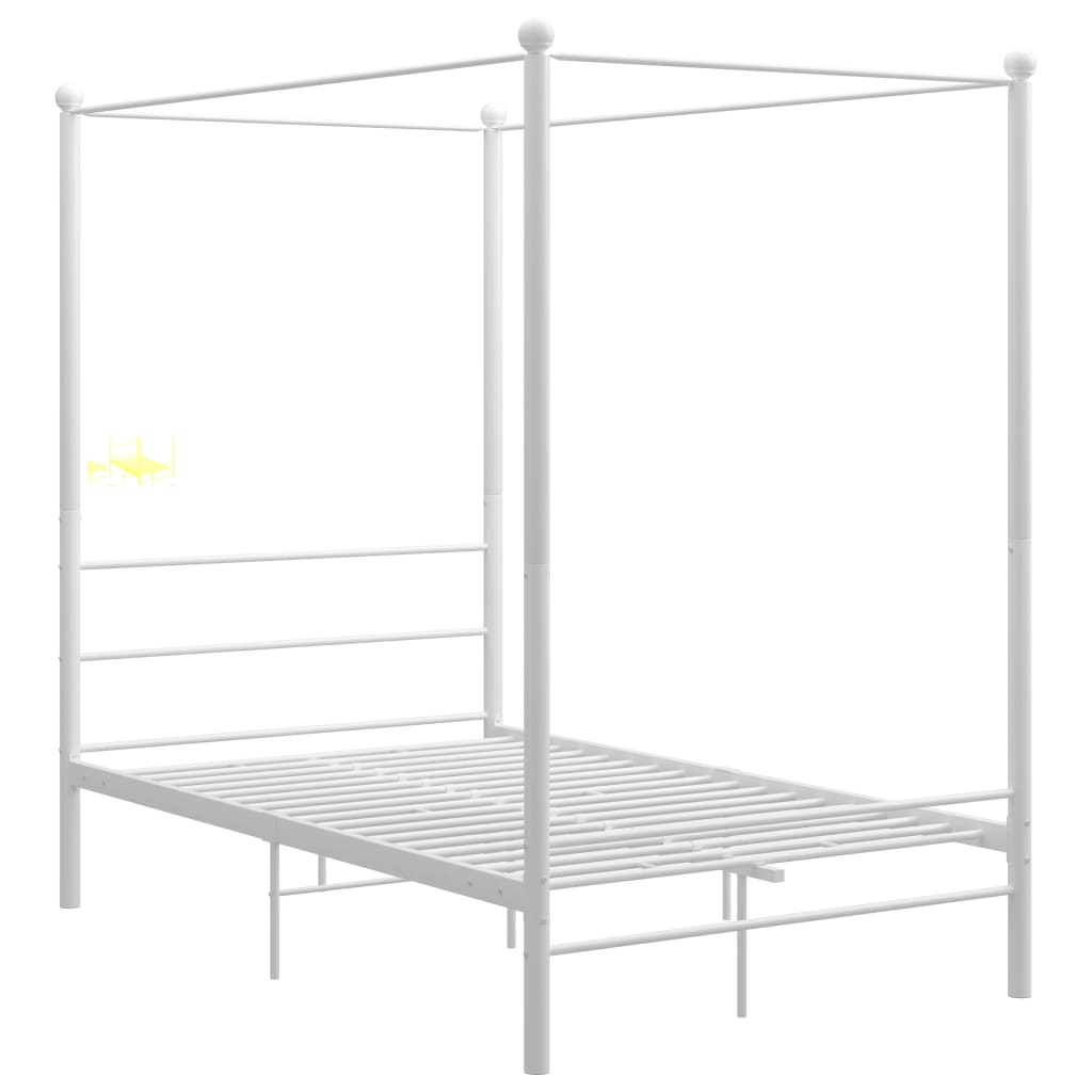 vidaXL Estrutura de cama com dossel 120x200 cm metal branco