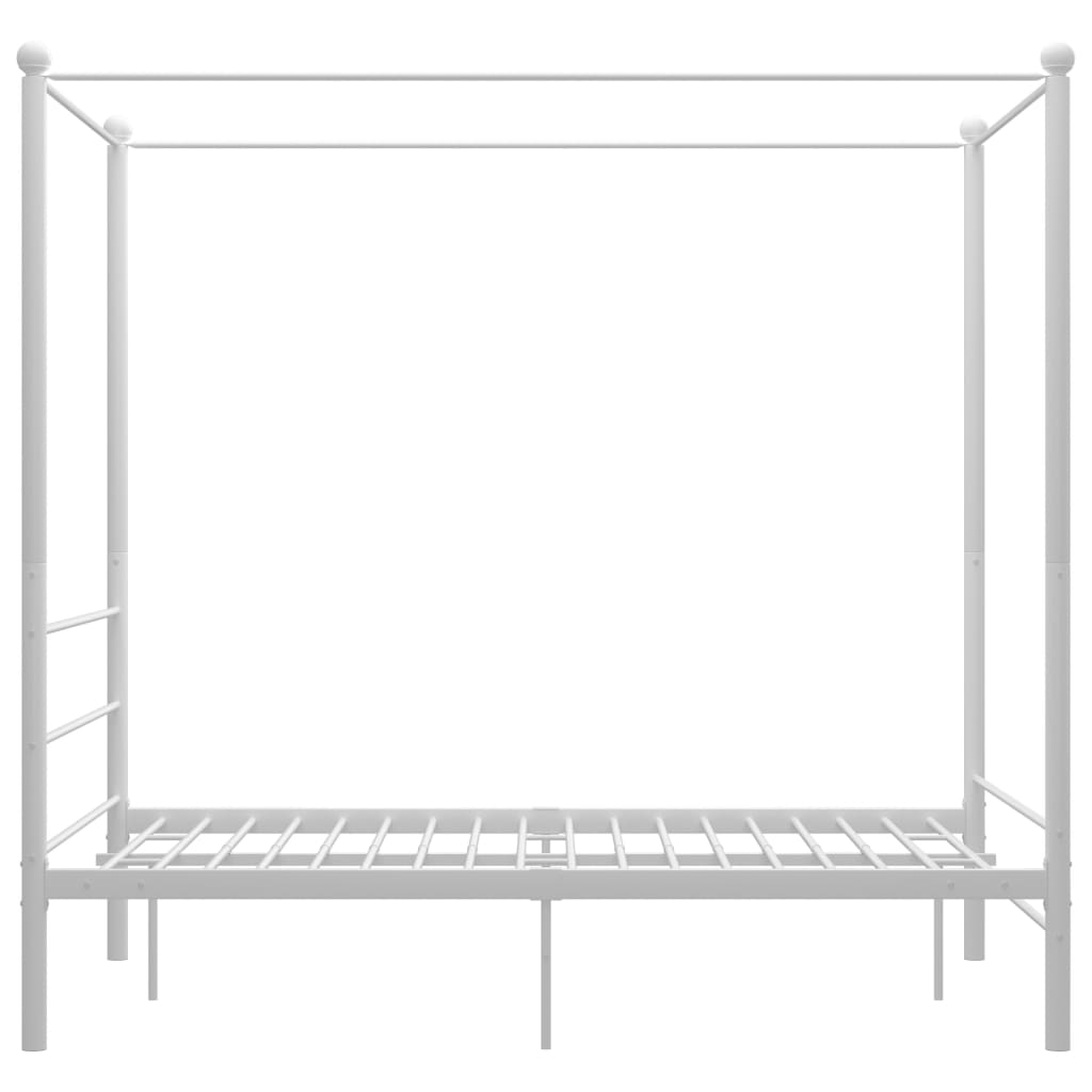 vidaXL Estrutura de cama com dossel 120x200 cm metal branco