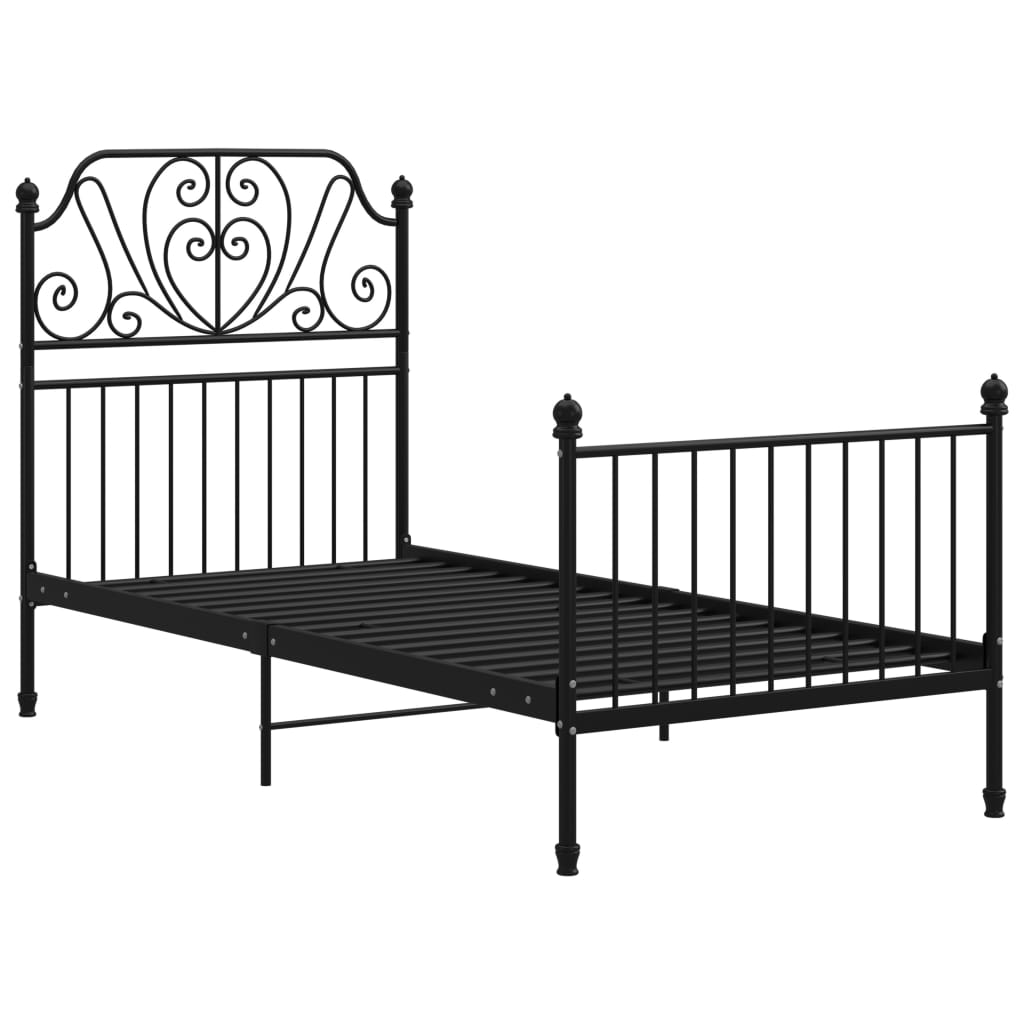 vidaXL Estrutura de cama 90x200 cm metal preto