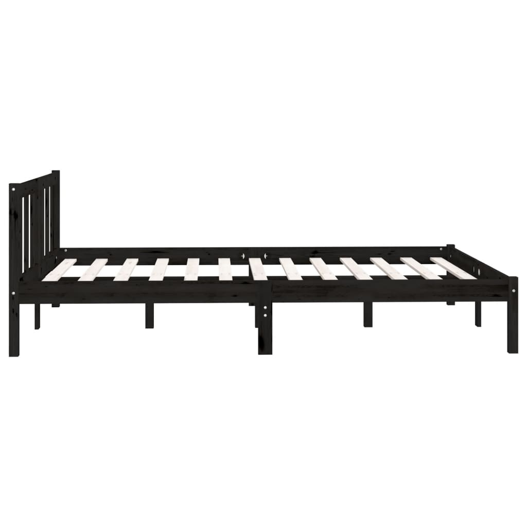 vidaXL Estrutura de cama 120x200 cm pinho maciço preto