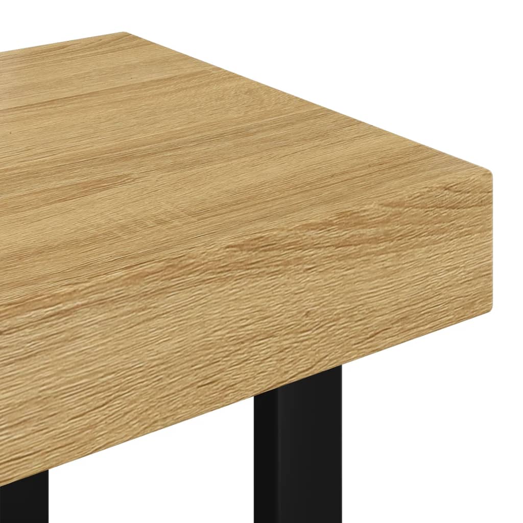 vidaXL Mesa de centro 90x45x40 cm MDF e ferro castanho-claro e preto