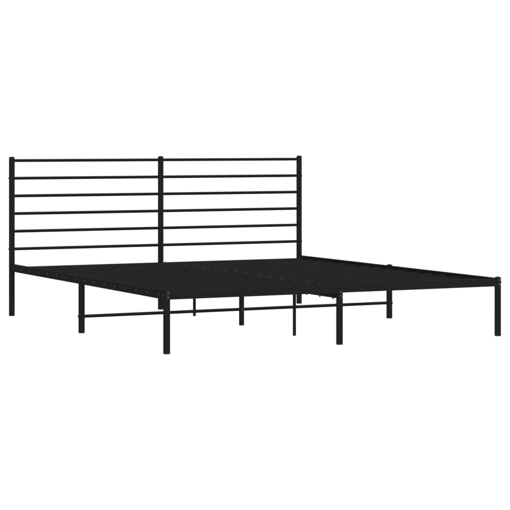 vidaXL Estrutura de cama com cabeceira 200x200 cm metal preto