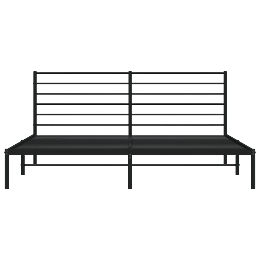 vidaXL Estrutura de cama com cabeceira 200x200 cm metal preto