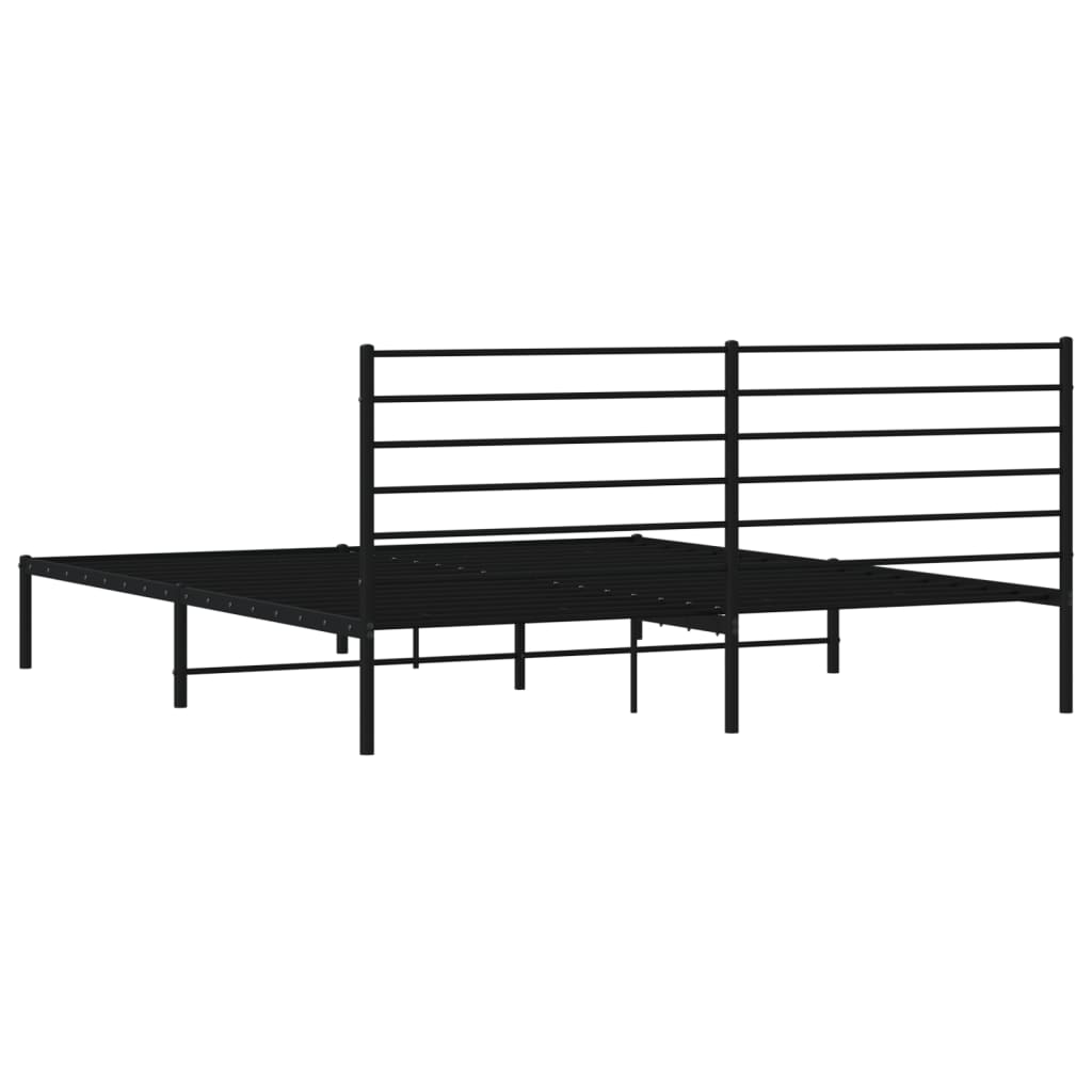 vidaXL Estrutura de cama com cabeceira 200x200 cm metal preto