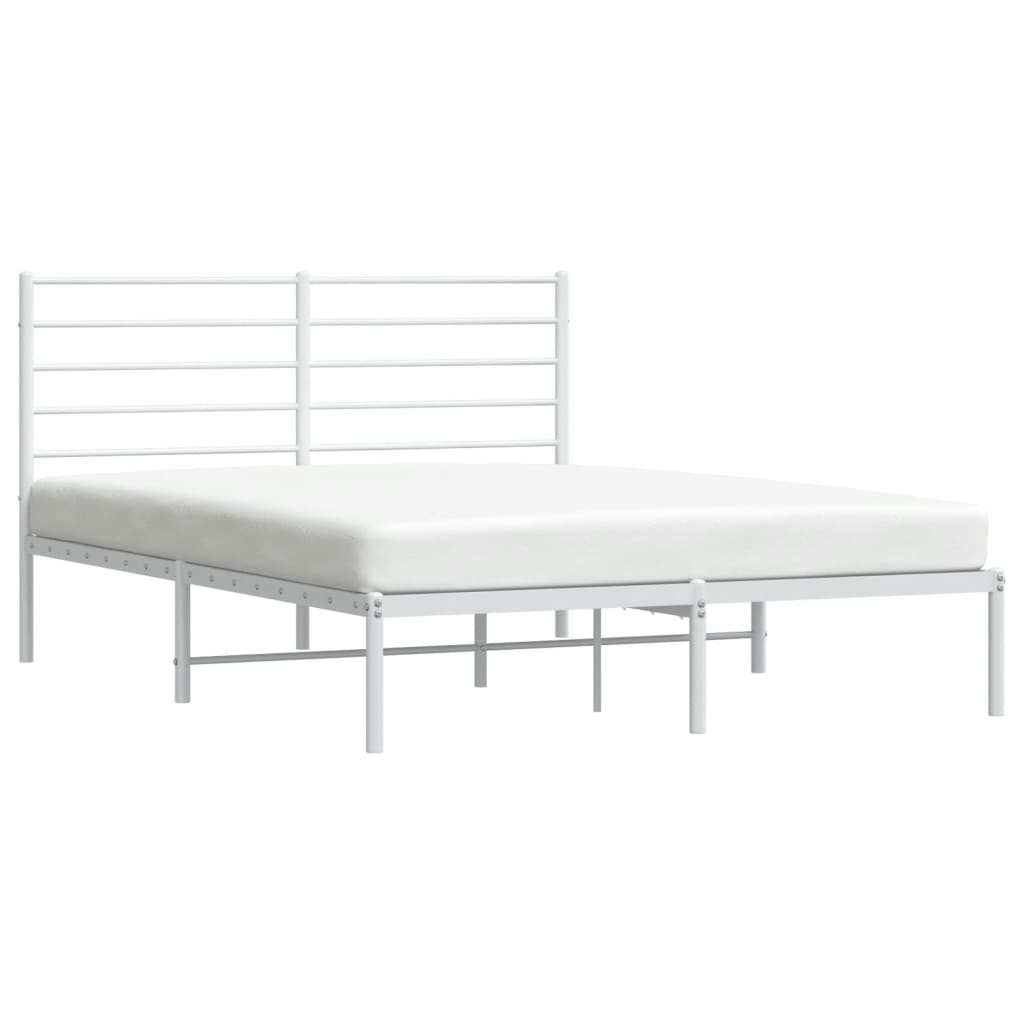 vidaXL Estrutura de cama com cabeceira 150x200 cm metal branco