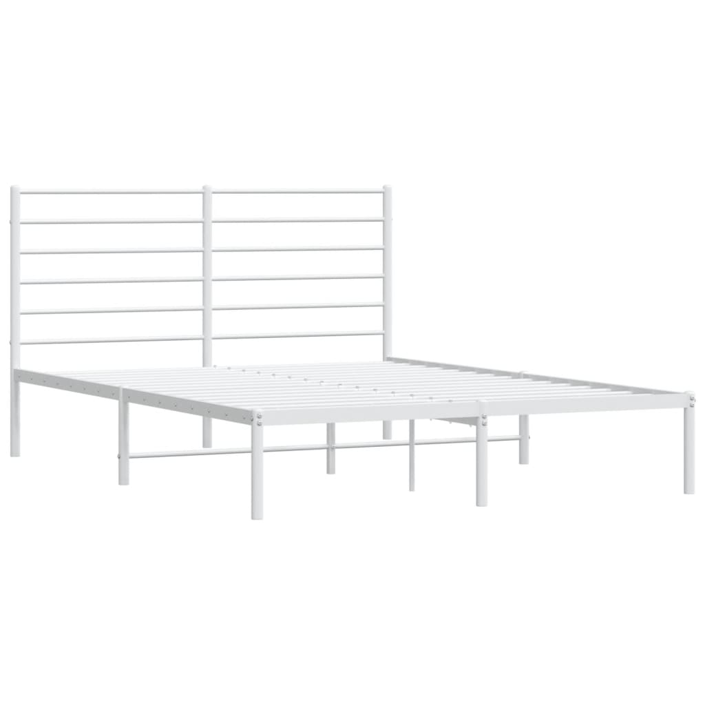 vidaXL Estrutura de cama com cabeceira 150x200 cm metal branco