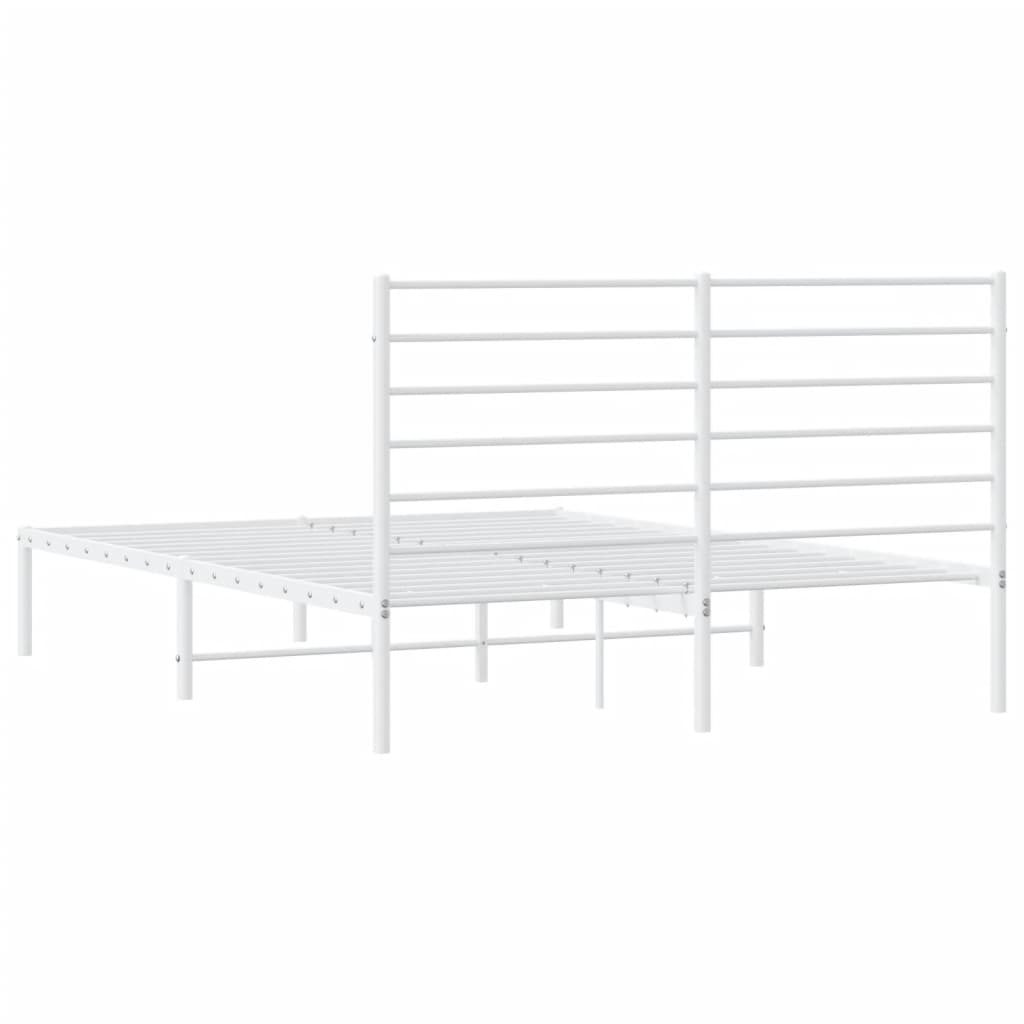 vidaXL Estrutura de cama com cabeceira 150x200 cm metal branco