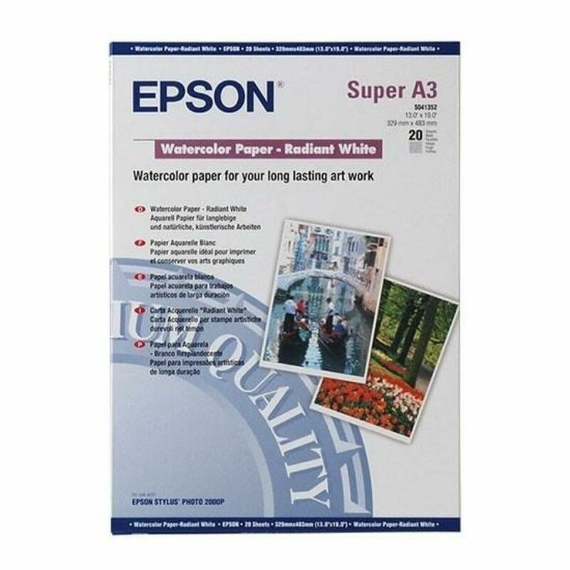Epson|Pack de Tinta e Papel Fotográfico Epson C13S041352 A3 20 Folhas