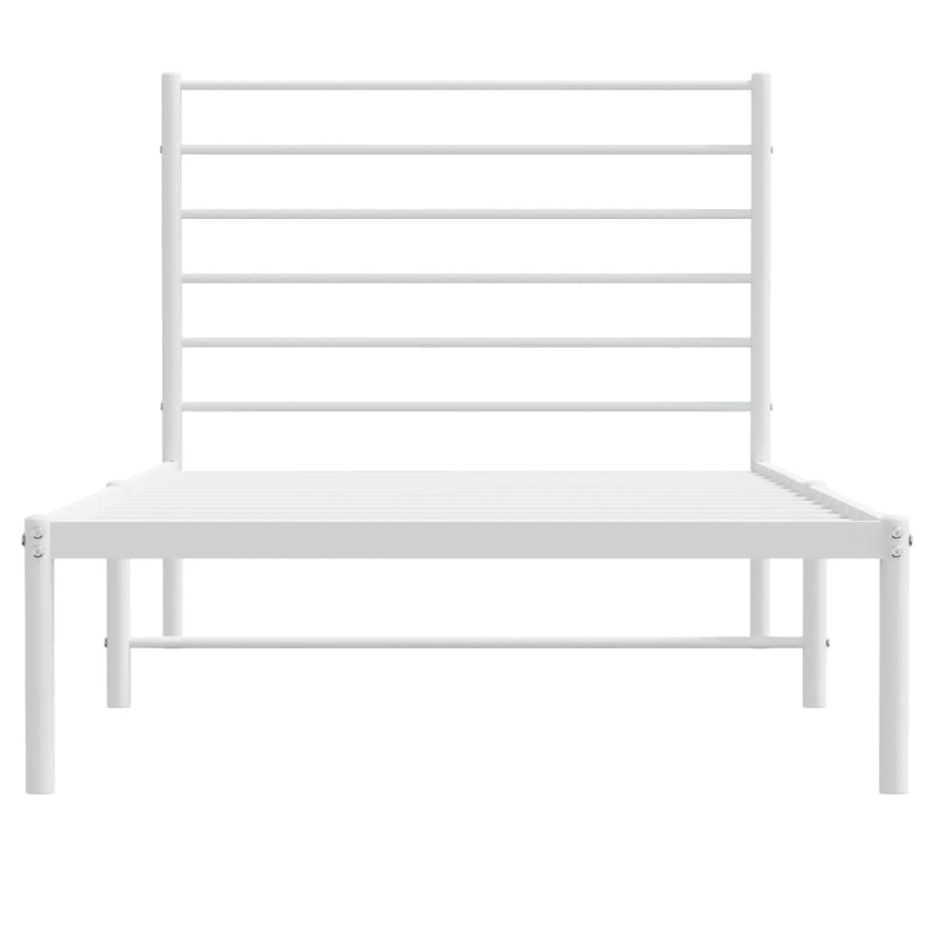 vidaXL Estrutura de cama com cabeceira 75x190 cm metal branco