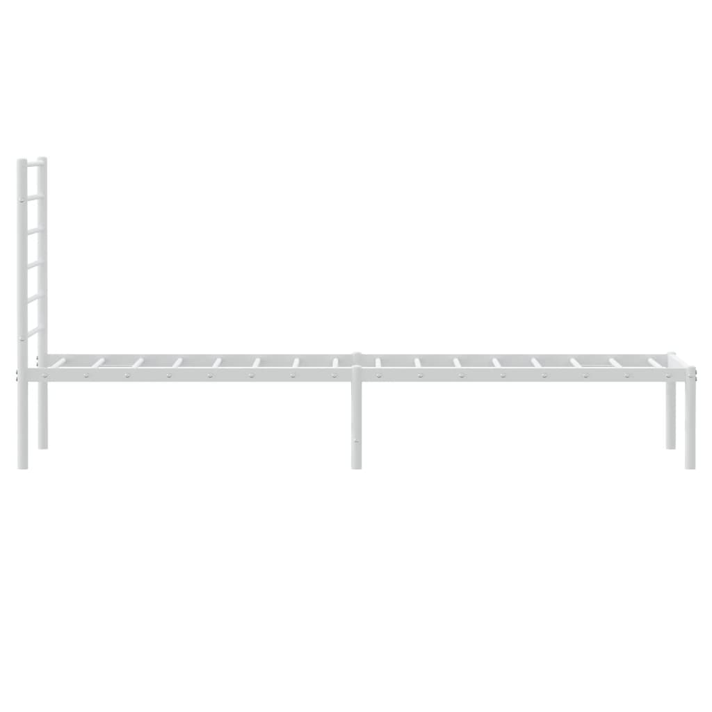 vidaXL Estrutura de cama com cabeceira 75x190 cm metal branco