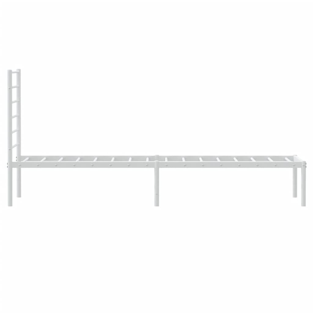 vidaXL Estrutura de cama em metal com cabeceira 107x203 cm branco