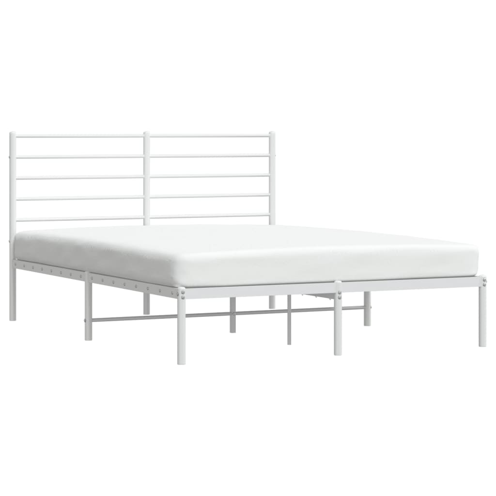 vidaXL Estrutura de cama com cabeceira 120x200 cm metal branco