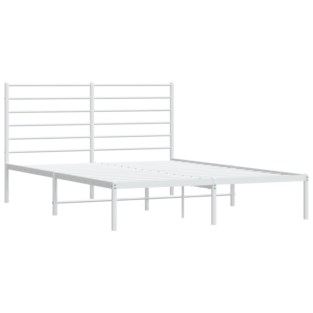 vidaXL Estrutura de cama com cabeceira 120x200 cm metal branco