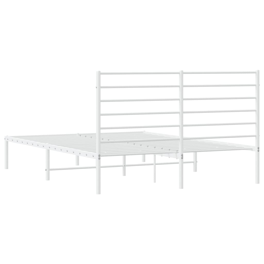 vidaXL Estrutura de cama com cabeceira 120x200 cm metal branco