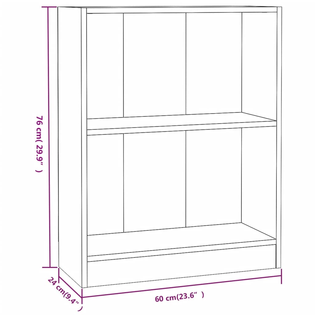 vidaXL Estante 60x24x76 cm madeira processada branco