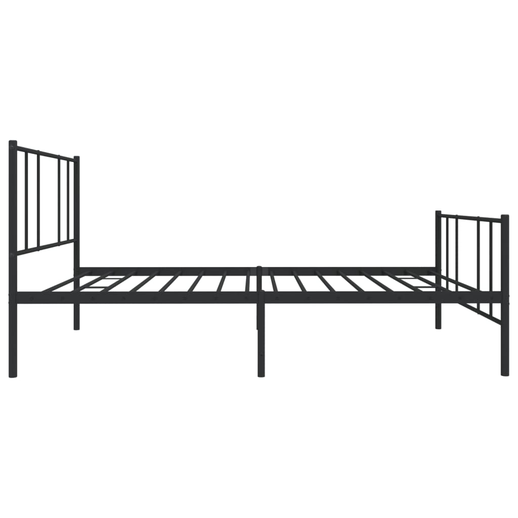 vidaXL Estrutura de cama com cabeceira e pés 75x190 cm metal preto