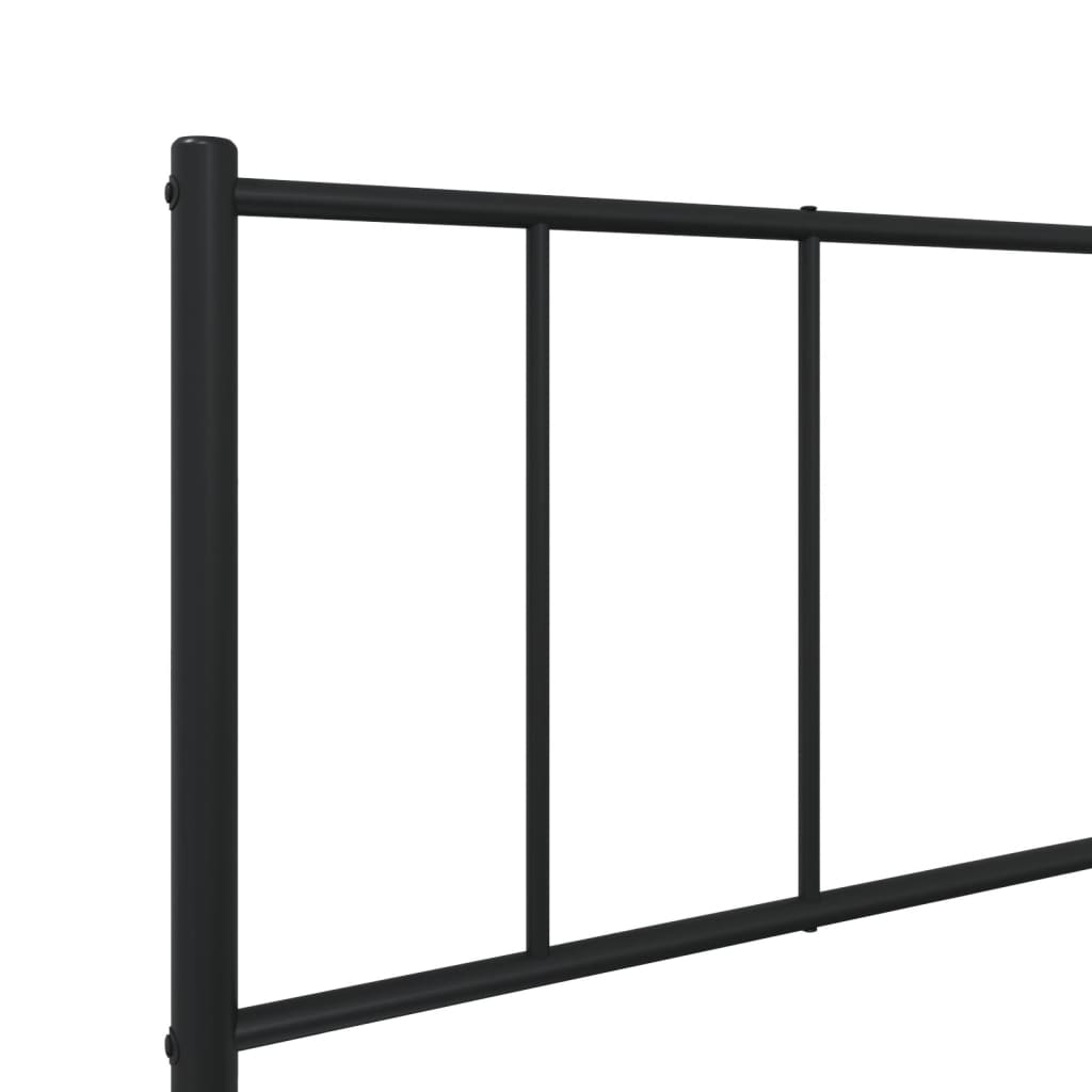 vidaXL Estrutura de cama com cabeceira e pés 75x190 cm metal preto