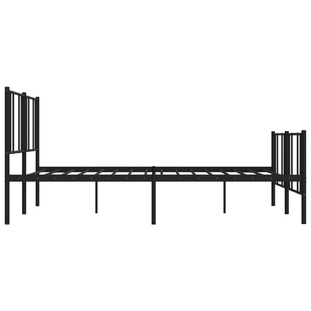 vidaXL Estrutura de cama com cabeceira e pés 193x203 cm metal preto