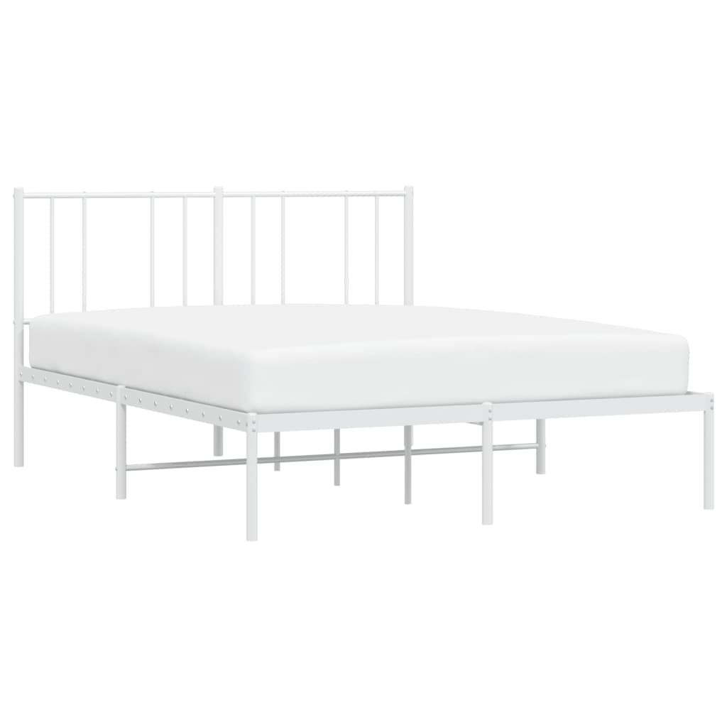 vidaXL Estrutura de cama com cabeceira 120x200 cm metal branco