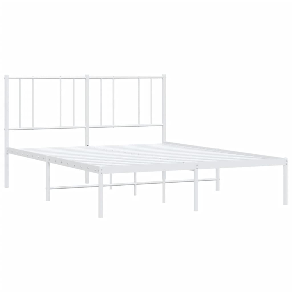 vidaXL Estrutura de cama com cabeceira 120x200 cm metal branco