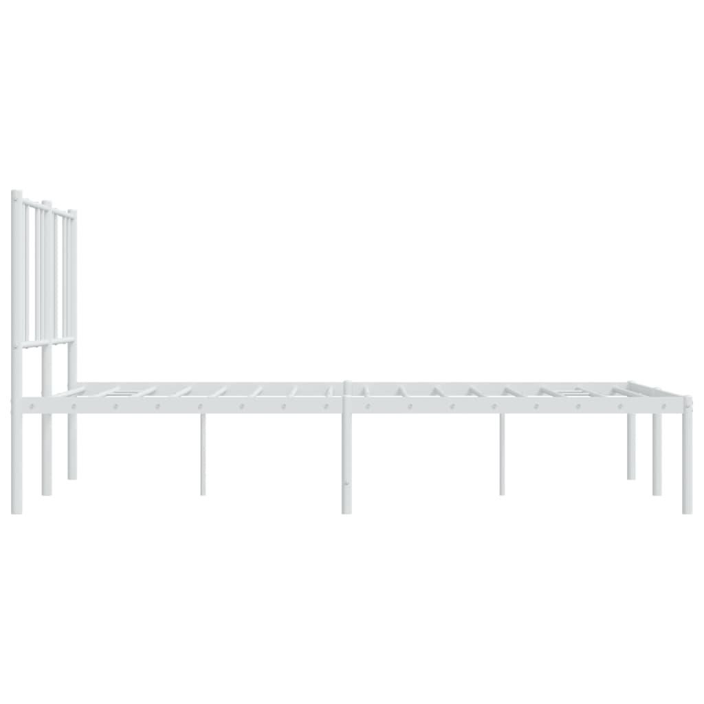 vidaXL Estrutura de cama com cabeceira 120x200 cm metal branco