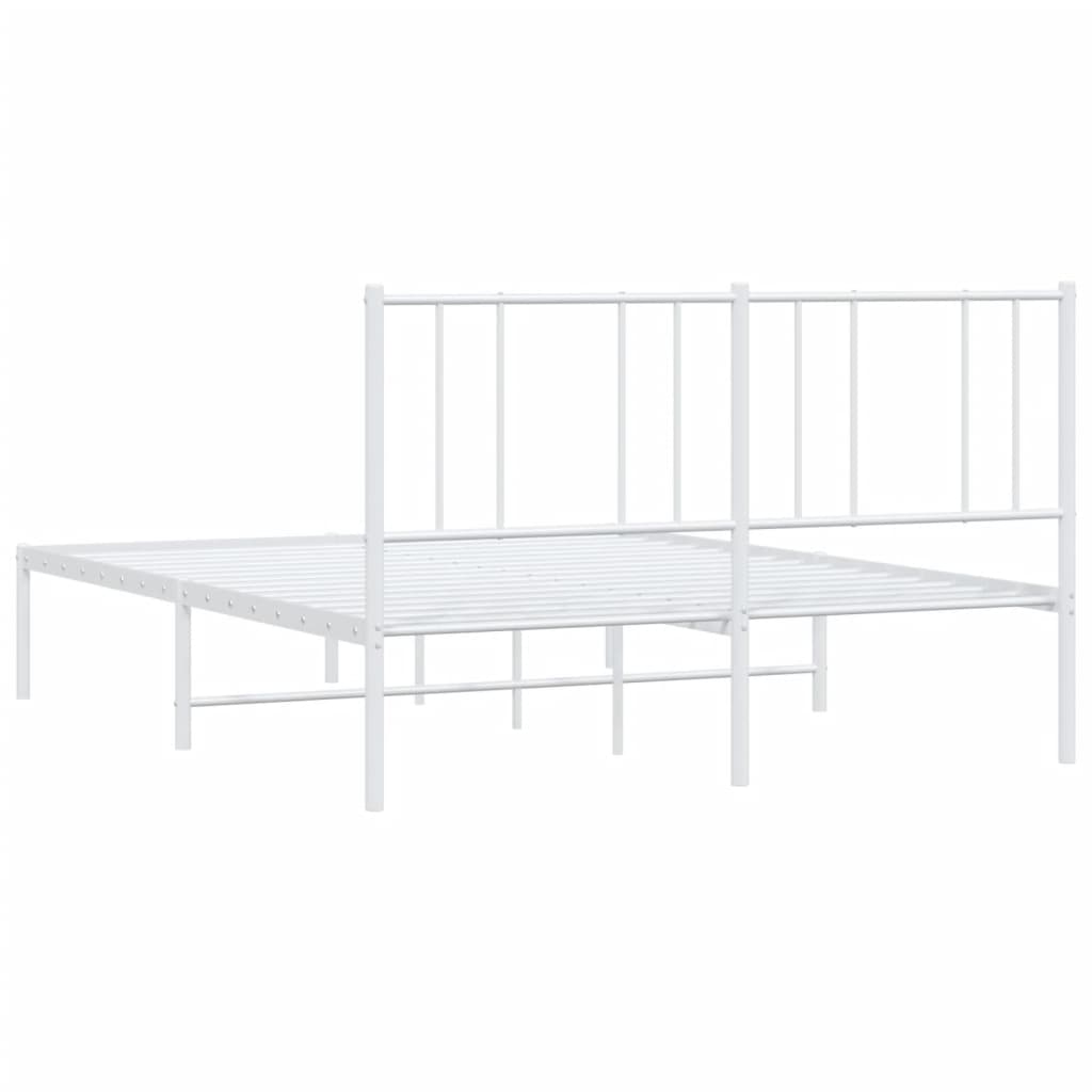 vidaXL Estrutura de cama com cabeceira 120x200 cm metal branco