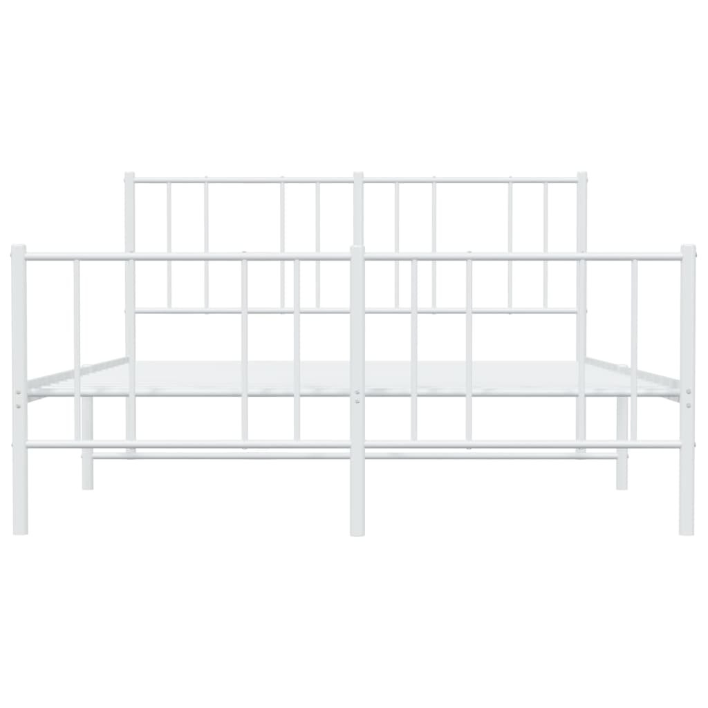 vidaXL Estrutura de cama com cabeceira e pés 160x200 cm metal branco