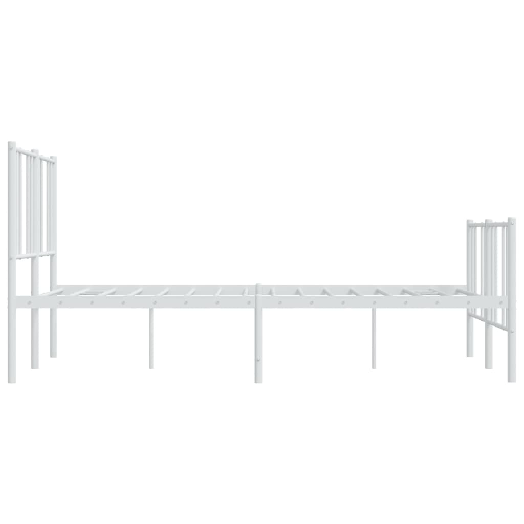 vidaXL Estrutura de cama com cabeceira e pés 160x200 cm metal branco