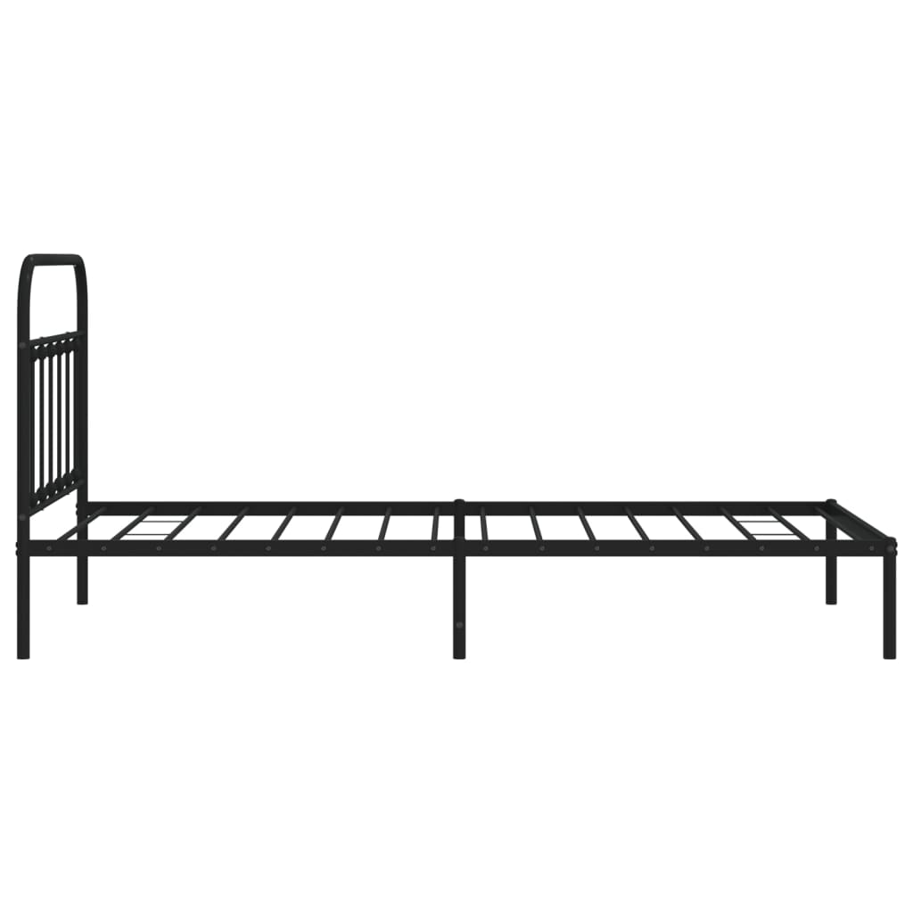 vidaXL Estrutura de cama com cabeceira 100x200 cm metal preto