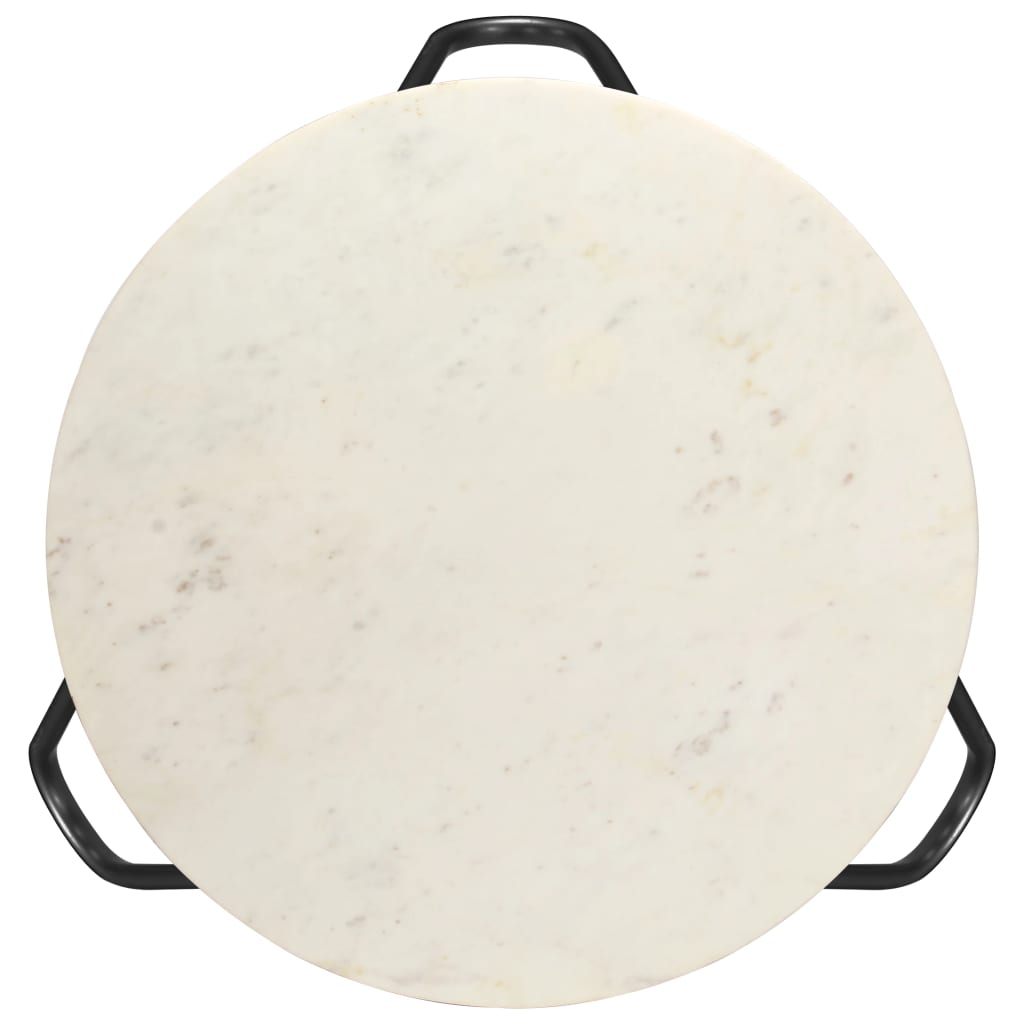 vidaXL Mesa centro 65x65x42cm pedra genuína textura mármore branco