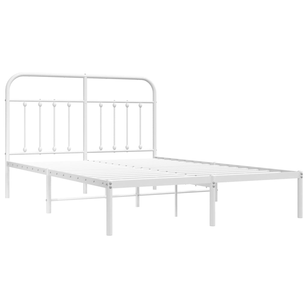 vidaXL Estrutura de cama com cabeceira 140x200 cm metal branco