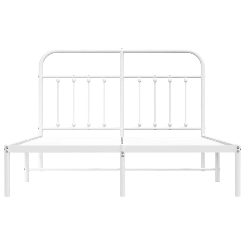 vidaXL Estrutura de cama com cabeceira 140x200 cm metal branco