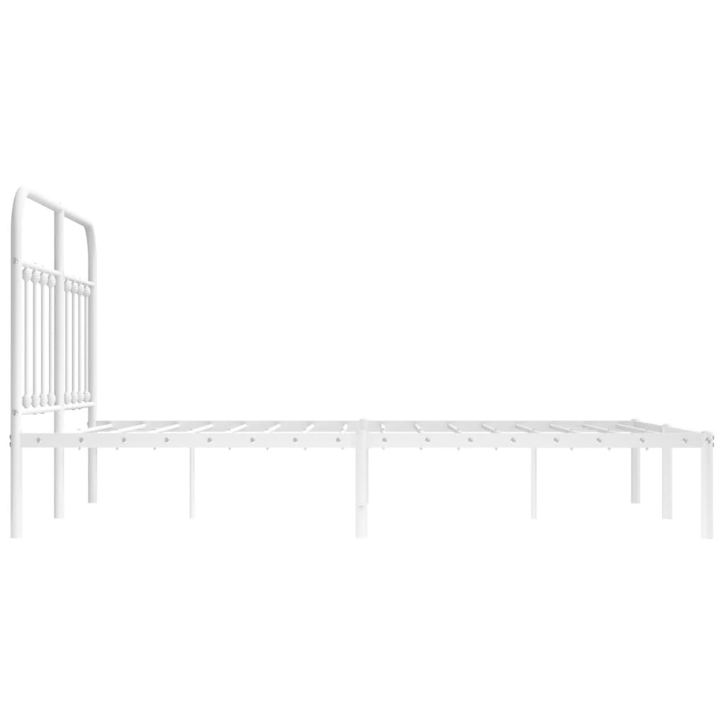 vidaXL Estrutura de cama com cabeceira 140x200 cm metal branco