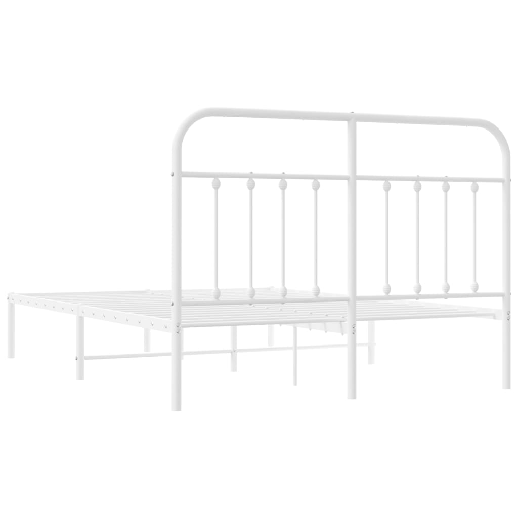 vidaXL Estrutura de cama com cabeceira 140x200 cm metal branco