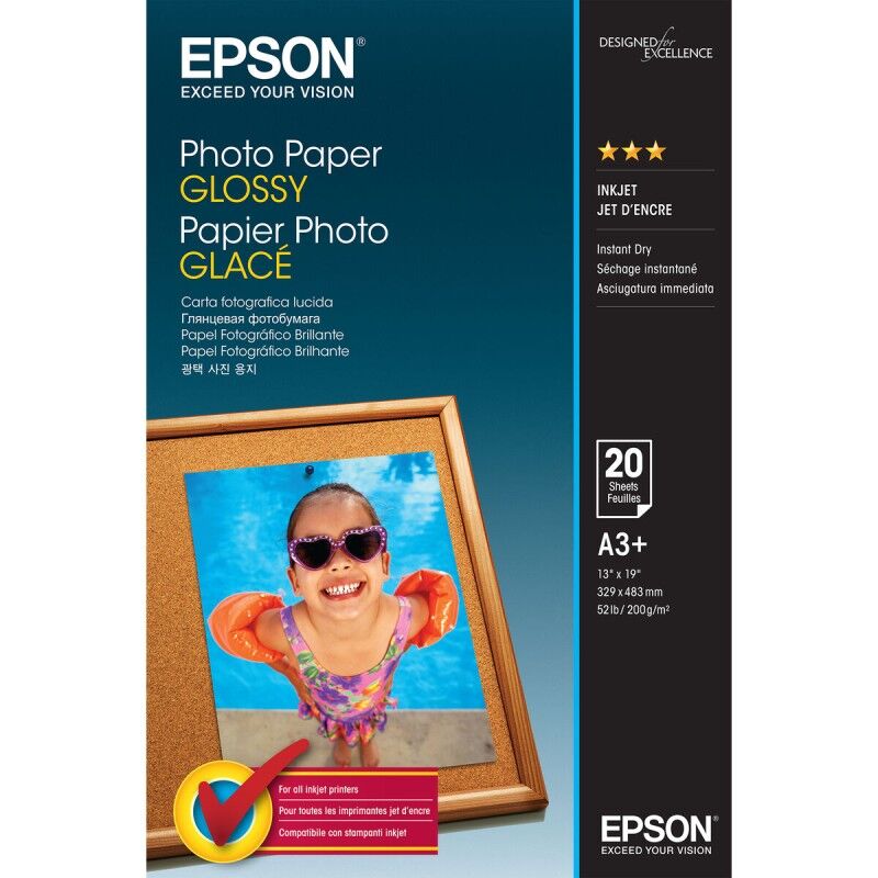 Epson|Pack de Tinta e Papel Fotográfico Epson C13S042535 A3 20 Folhas (1 Unidade)