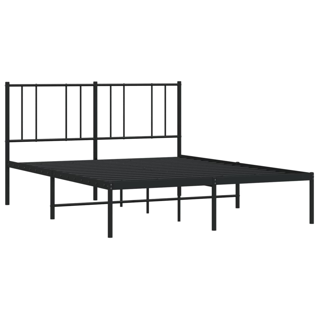 vidaXL Estrutura de cama com cabeceira 160x200 cm metal preto