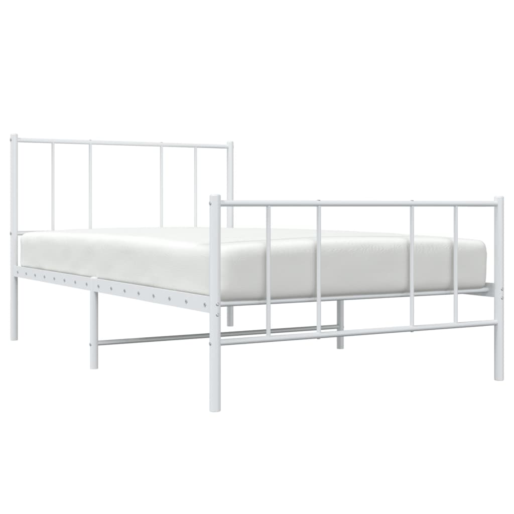 vidaXL Estrutura de cama com cabeceira e pés 80x200 cm metal branco