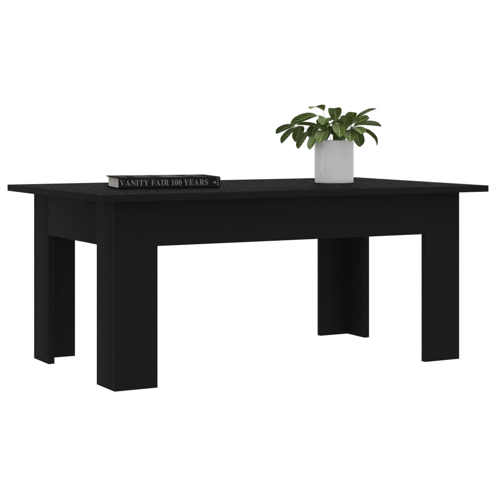 vidaXL Mesa de centro 100x60x42 cm derivados de madeira preto